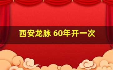 西安龙脉 60年开一次